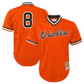 Trusc B.Orioles #8 Cal Ripken Player Orange Mitchell & Ness Cooperstown Collection Mesh T-shirt Game Stitched Jerseys