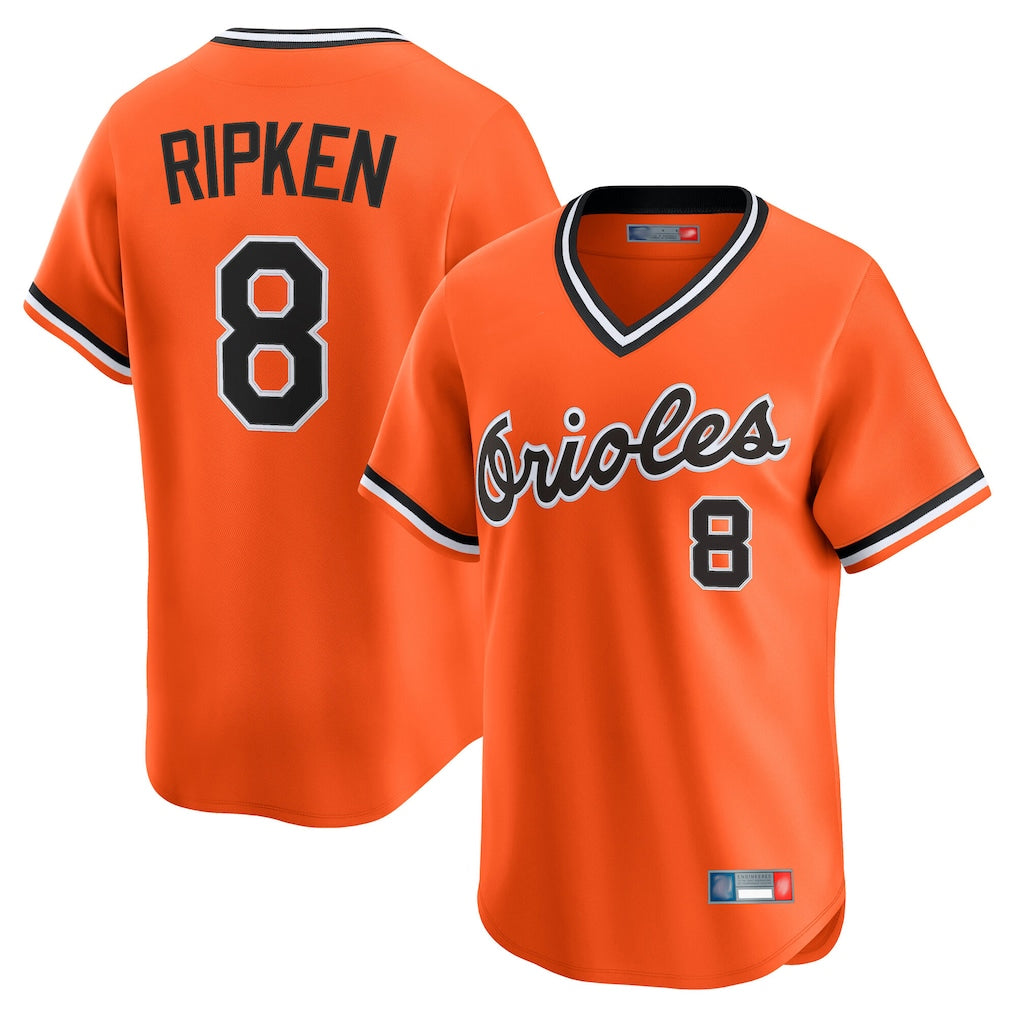 Trusc B.Orioles #8 Cal Ripken Player Orange T-shirt Limited Home Game Stitched Jerseys