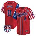 Trusc B.Orioles #8 Cal Ripken Player Red USA 250 Independence Day Vapor Premier Limited Home Game Stitched Jerseys