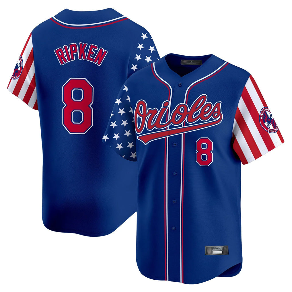 Trusc B.Orioles #8 Cal Ripken Player Royal Independence Day Vapor Premier Limited Home Game Stitched Jerseys