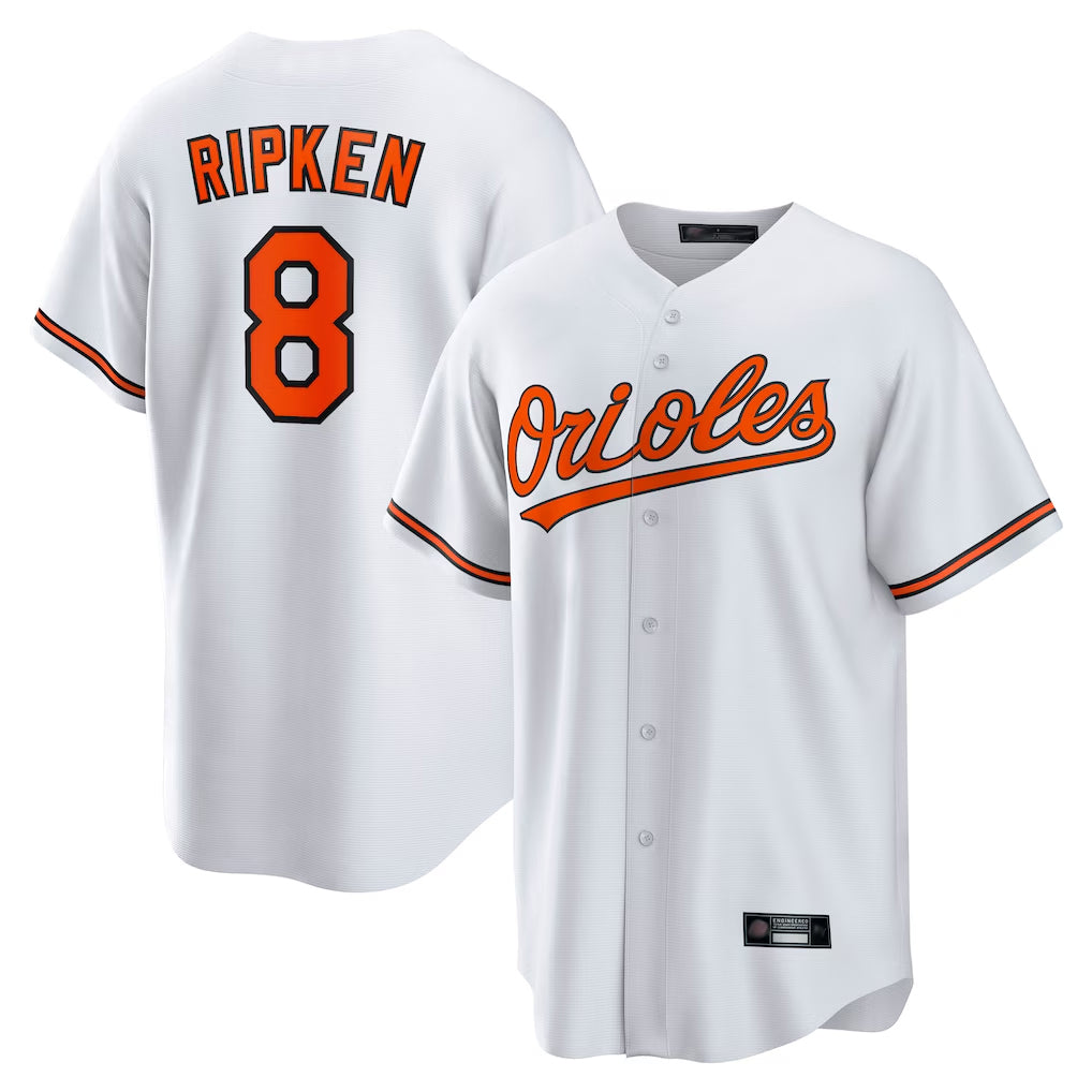 Trusc B.Orioles #8 Cal Ripken Player White Home Game Stitched Jerseys