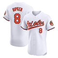 Trusc B.Orioles #8 Cal Ripken Player White Limited Elite Home Game Stitched Jerseys