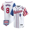 Trusc B.Orioles #8 Cal Ripken Player White USA 250 Independence Day Vapor Premier Limited Home Game Stitched Jerseys