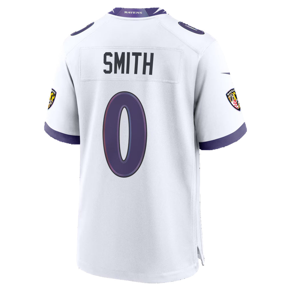 Trusc B.Ravens #0 Roquan Smith White Game Stitched Jerseys
