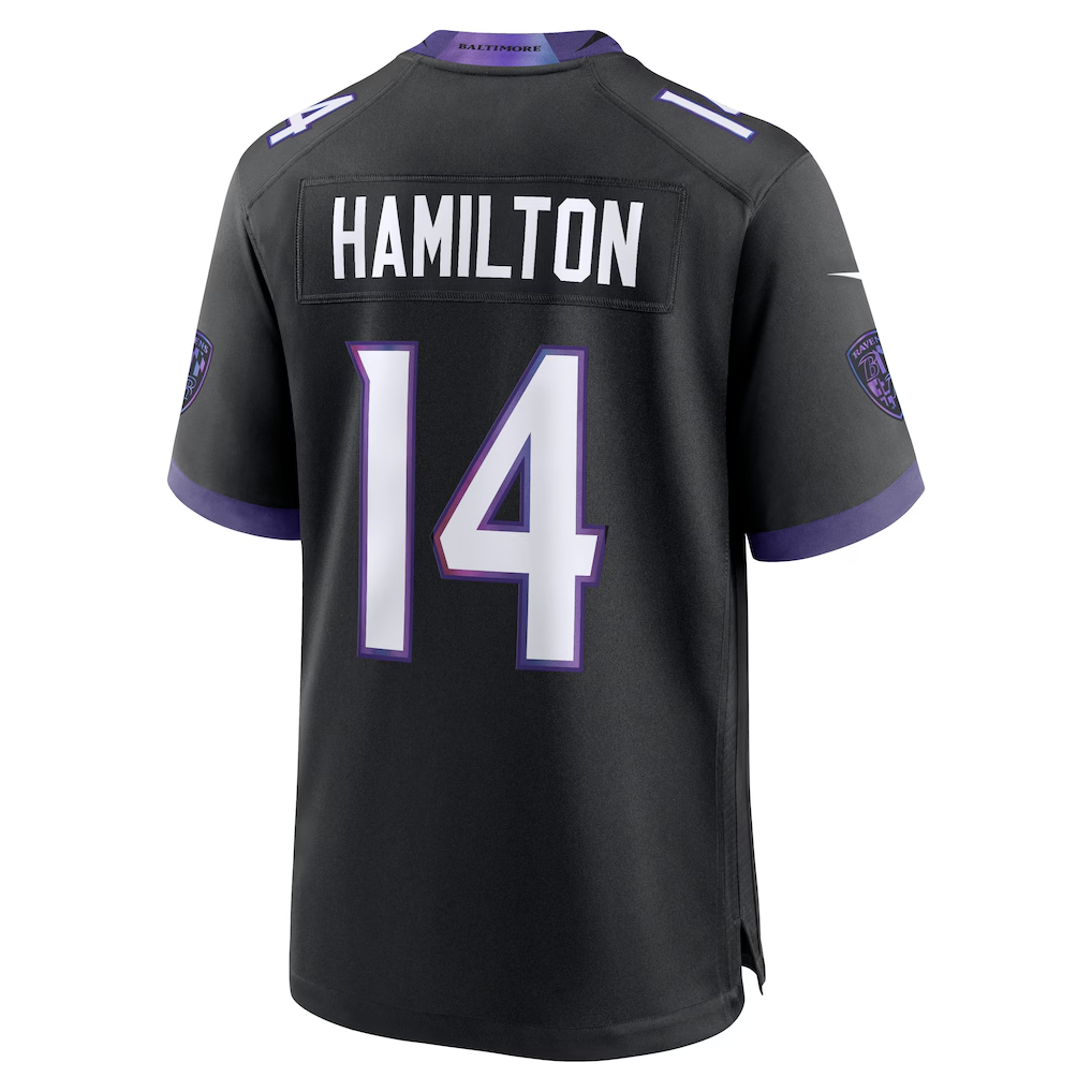 Trusc B.Ravens #14 Kyle Hamilton Black Alternate Game Stitched Jerseys
