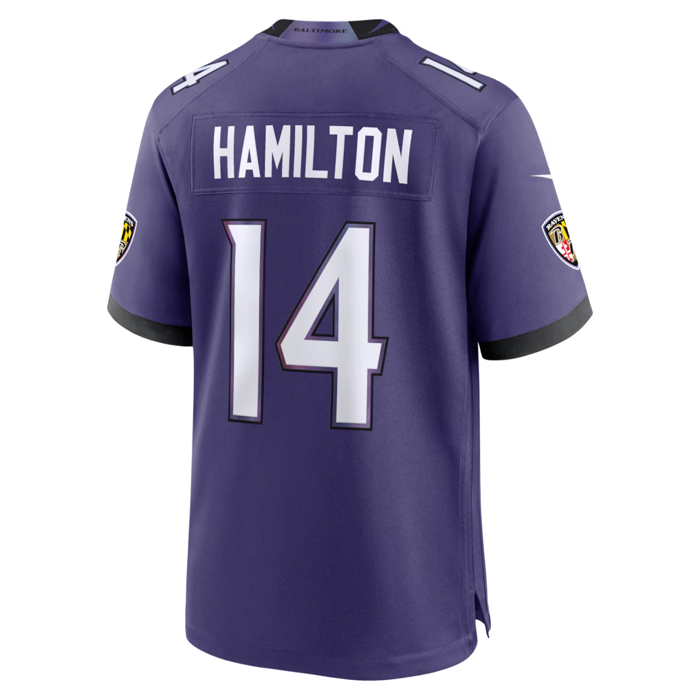Trusc B.Ravens #14 Kyle Hamilton Purple Team Game Stitched Jerseys