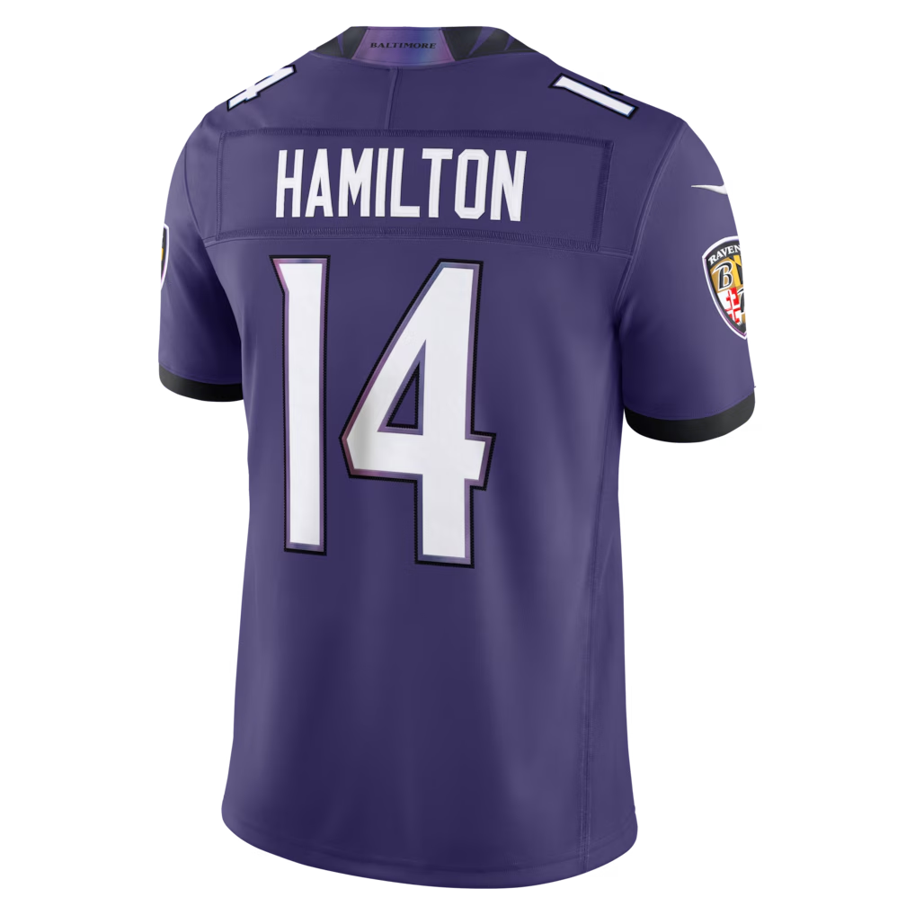 Trusc B.Ravens #14 Kyle Hamilton Purple Team Vapor F.U.S.E. Stitched Limited Jerseys