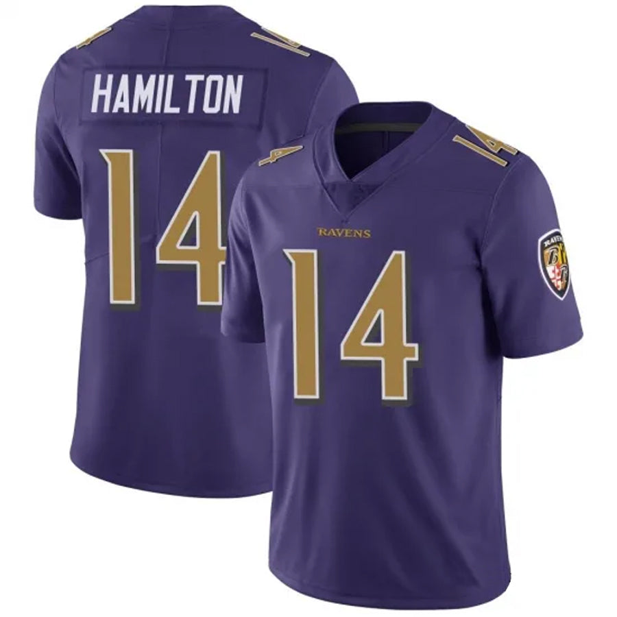 Trusc B.Ravens #14 Kyle Hamilton Player Limited Color Rush Vapor Untouchable Purple StitchedJerseys