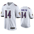 Trusc B.Ravens #14 Kyle Hamilton Player White Home Game Stitched Jerseys
