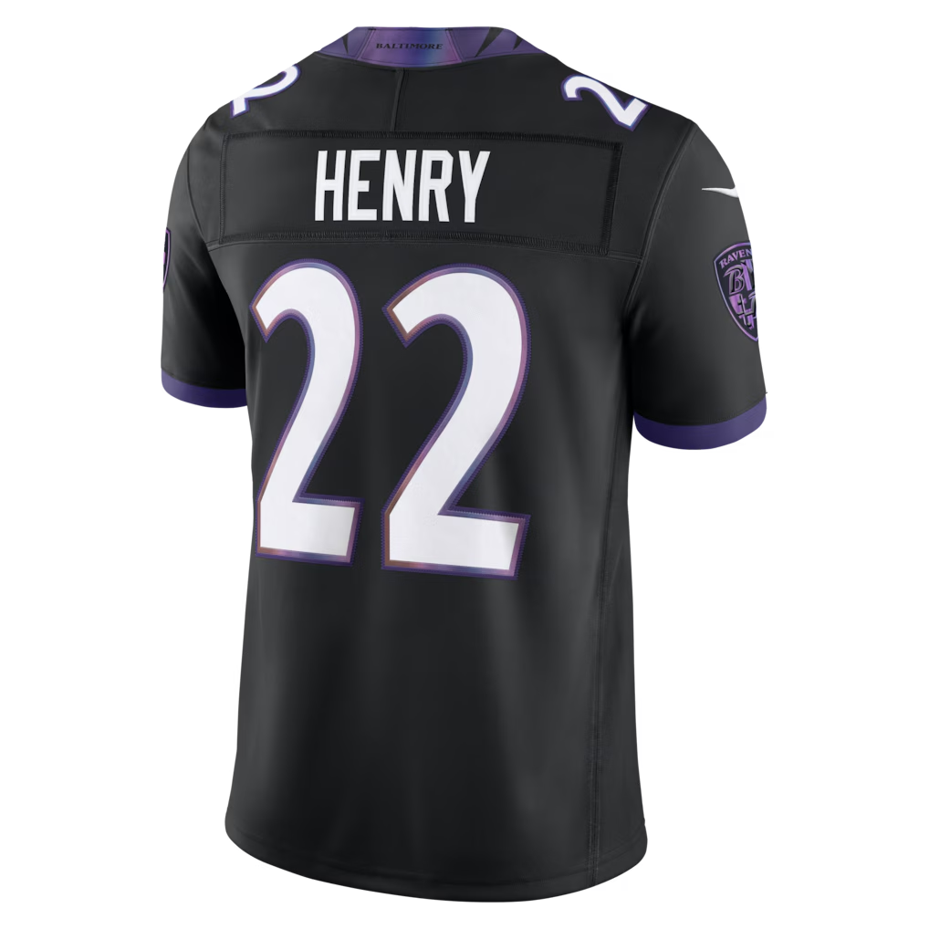 Trusc B.Ravens #22 Derrick Henry Black Alternate Alternate Vapor F.U.S.E. Stitched Limited Jerseys