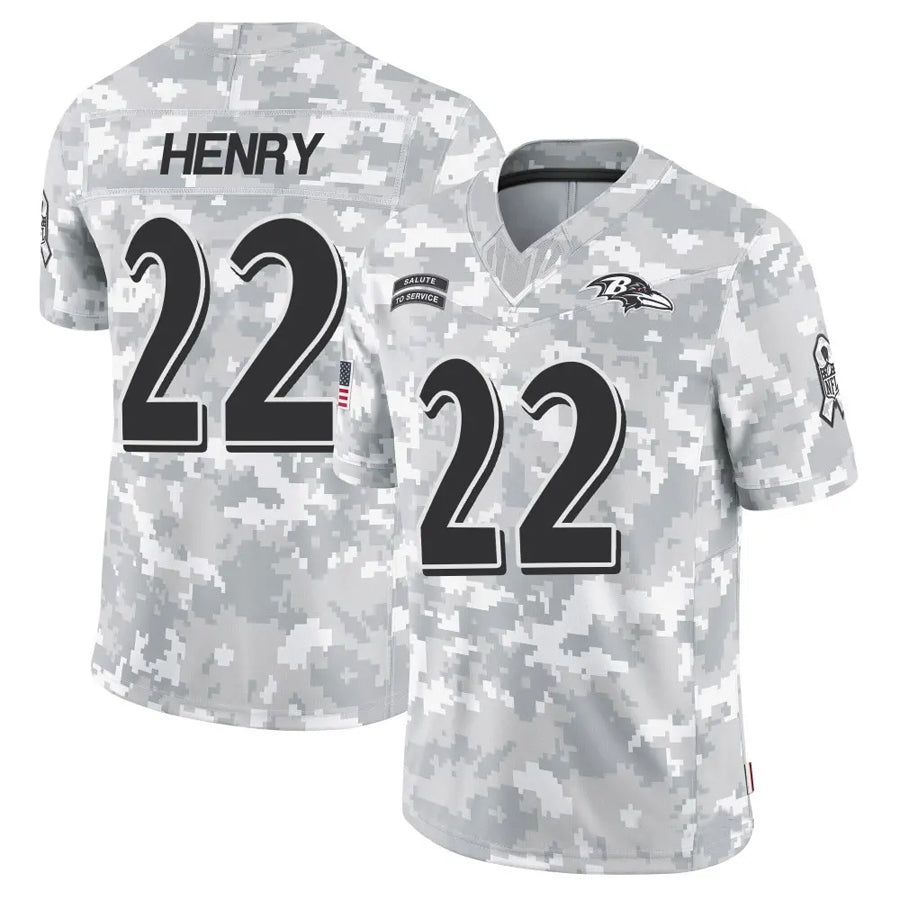 Trusc B.Ravens #22 Derrick Henry Player Arctic Camo Salute to Service Limited  Stitched Jerseys