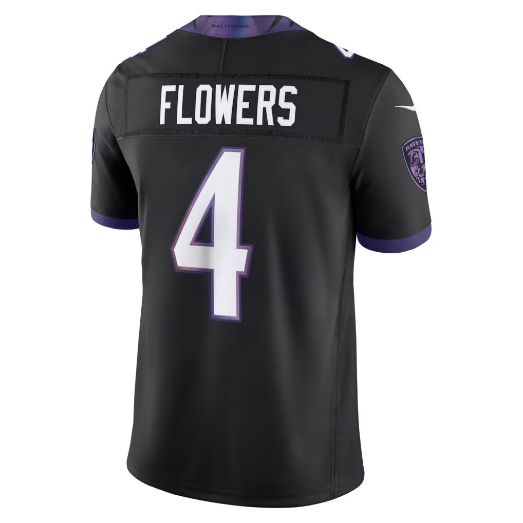 Trusc B.Ravens #4 Zay Flowers Black Alternate Alternate Vapor F.U.S.E. Stitched Limited Jerseys
