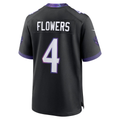 Trusc B.Ravens #4 Zay Flowers Black Alternate Stitched Jerseys