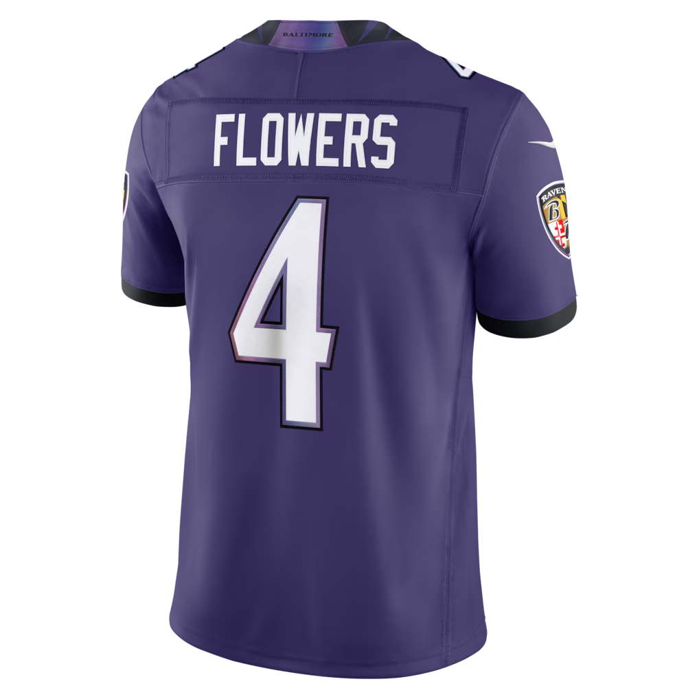 Trusc B.Ravens #4 Zay Flowers Purple Team Vapor F.U.S.E. Stitched Limited Jerseys