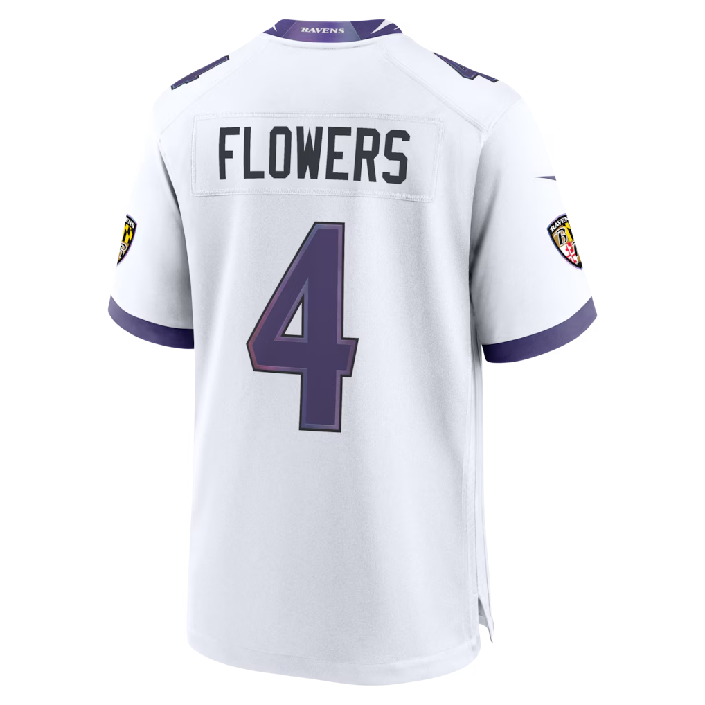 Trusc B.Ravens #4 Zay Flowers White Game Stitched Jerseys