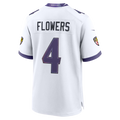 Trusc B.Ravens #4 Zay Flowers White Game Stitched Jerseys