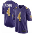 Trusc B.Ravens #4 Zay Flowers Player Color Rush Game Purple Stitched Jerseys