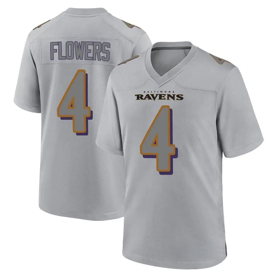 Trusc B.Ravens #4 Zay Flowers Player Color Rush Vapor Untouchable Gray Stitched Jerseys