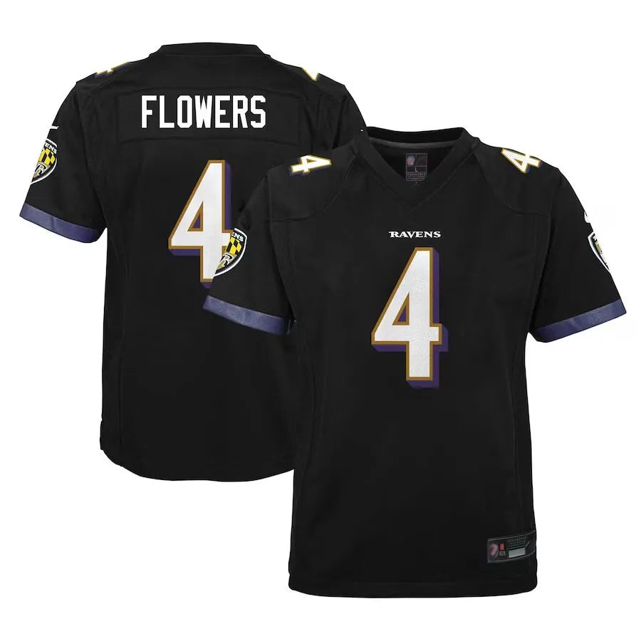 Trusc B.Ravens #4 Zay Flowers Player Fashion Black Game Stitched Jerseys
