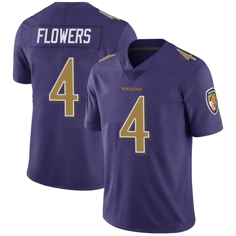 Trusc B.Ravens #4 Zay Flowers Player Limited Purple Color Rush Vapor Untouchable Stitched Jerseys