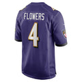 Trusc B.Ravens #4 Zay Flowers Player Purple Home Game Stitched Jerseys