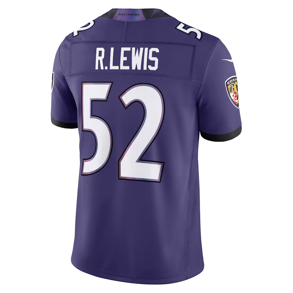 Trusc B.Ravens #52 Ray Lewis Purple Vapor F.U.S.E. Stitched Retired Limited Jerseys