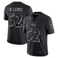 Trusc B.Ravens #52 Ray Lewis Player Black RFLCTV Limited Stitched Jerseys