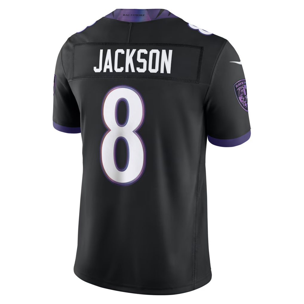 Trusc B.Ravens #8 Lamar Jackson Black Alternate Alternate Vapor F.U.S.E. Stitched Limited Jerseys