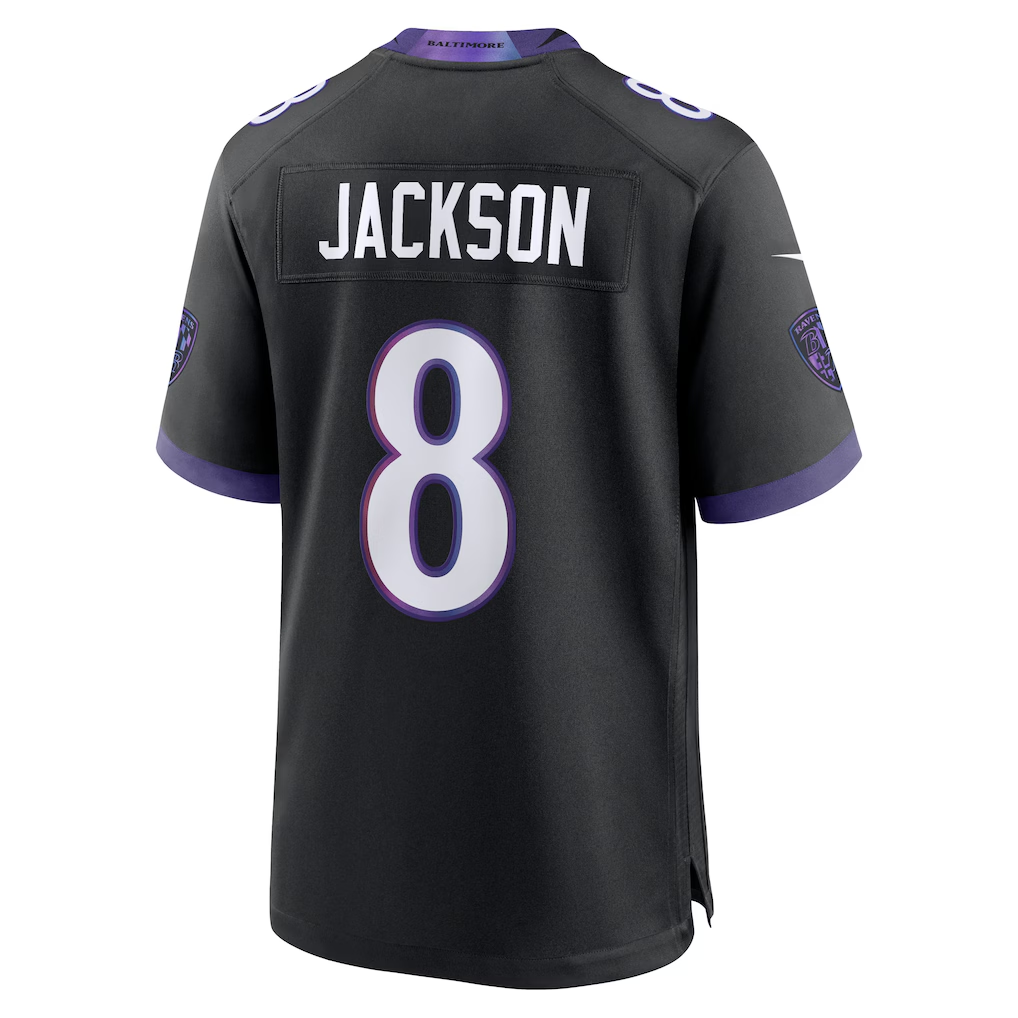 Trusc B.Ravens #8 Lamar Jackson Black Alternate Game Stitched Jerseys