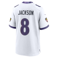 Trusc B.Ravens #8 Lamar Jackson White Game Stitched Jerseys