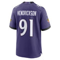Trusc B.Ravens #91 Trey Hendrickson Purple Team Game Stitched Jerseys