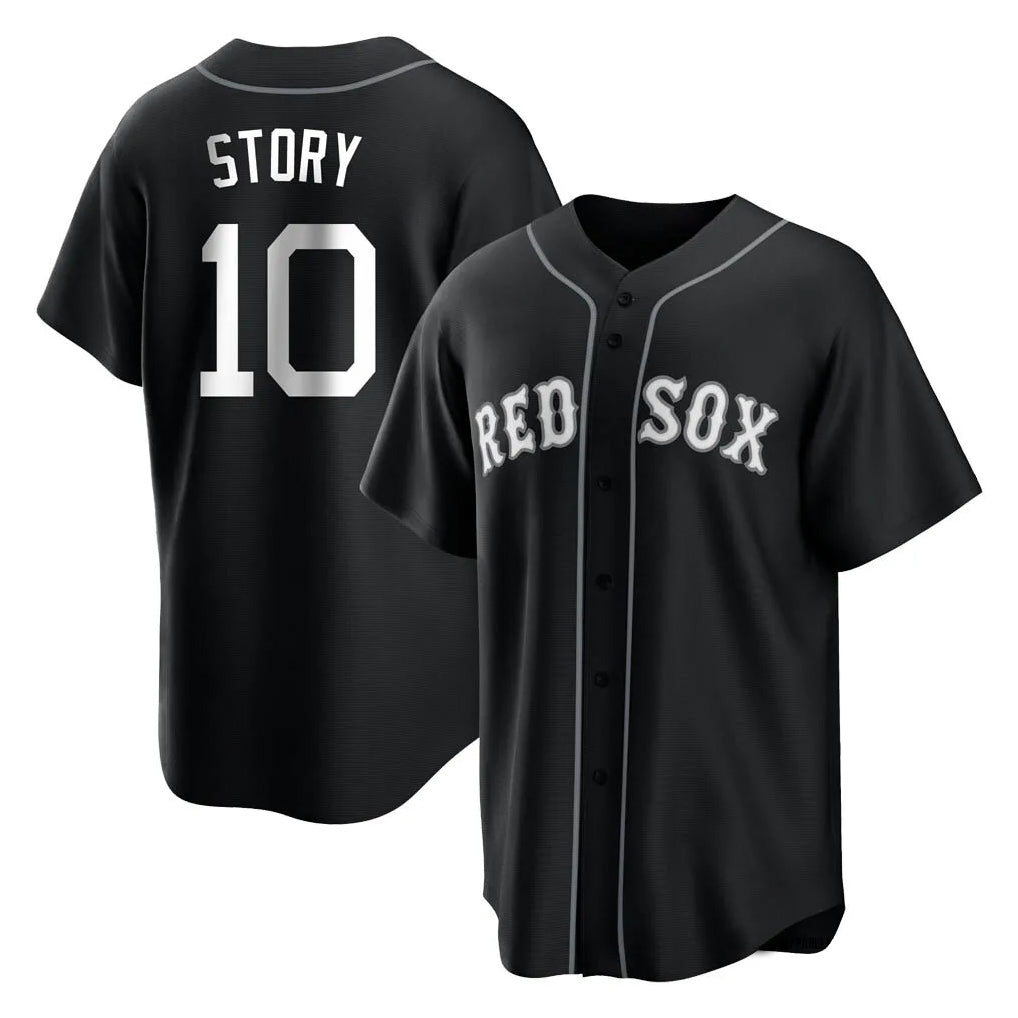 Trusc B.Red Sox #10 Trevor Story Player Black Home Game Stitched Jerseys