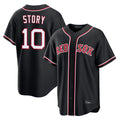 Trusc B.Red Sox #10 Trevor Story Player Black Out Home Game Stitched Jerseys