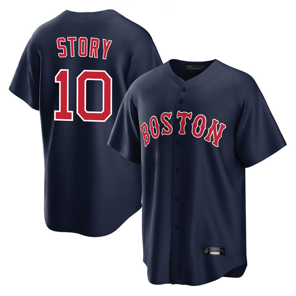 Trusc B.Red Sox #10 Trevor Story Player Navy Home Game Stitched Jerseys