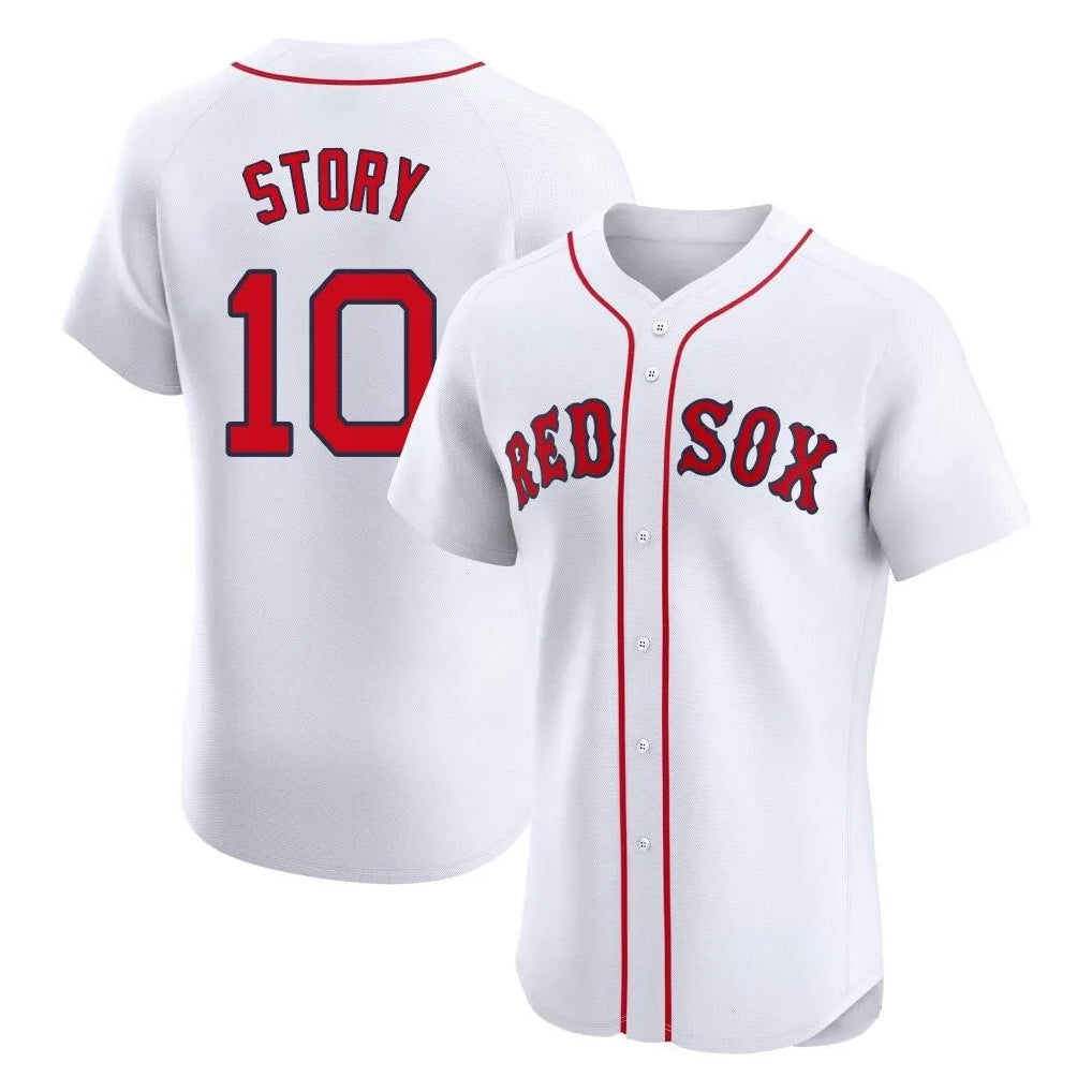 Trusc B.Red Sox #10 Trevor Story Player White Limited Elite Home Game Stitched Jerseys