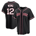 Trusc B.Red Sox #12 Connor Wong Player Black Out Home Game Stitched Jerseys