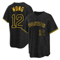 Trusc B.Red Sox #12 Connor Wong Player Black Snake Skin City Home Game Stitched Jerseys