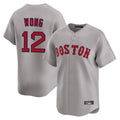 Trusc B.Red Sox #12 Connor Wong Player Gray Road Limited Home Game Stitched Jerseys