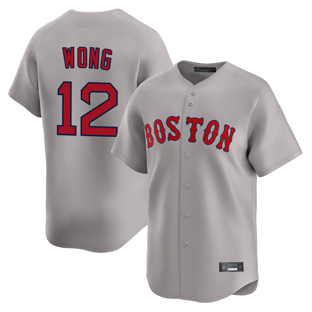 Trusc B.Red Sox #12 Connor Wong Player Gray Road Limited Home Game Stitched Jerseys