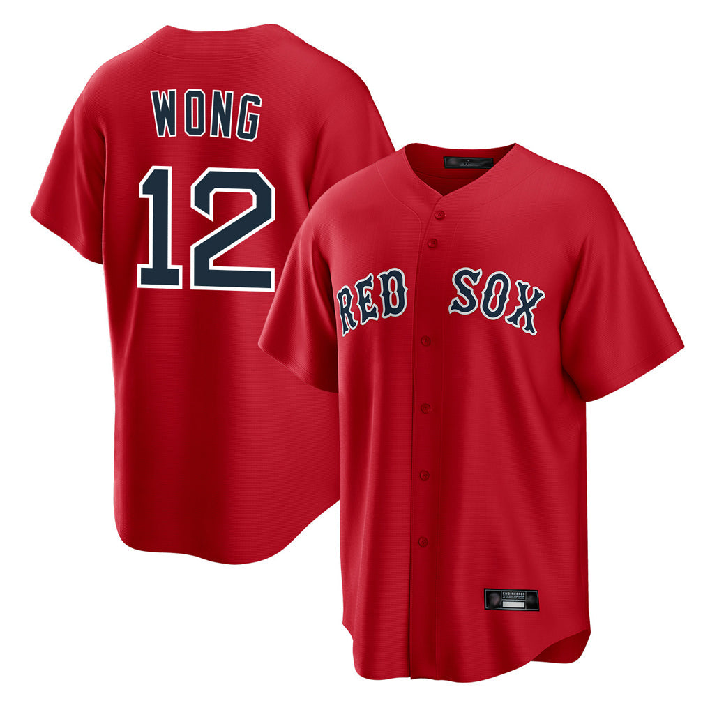 Trusc B.Red Sox #12 Connor Wong Player Red Home Game Stitched Jerseys