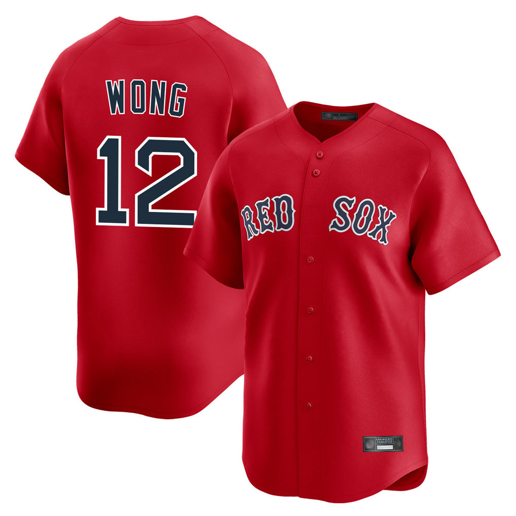 Trusc B.Red Sox #12 Connor Wong Player Red Limited Home Game Stitched Jerseys