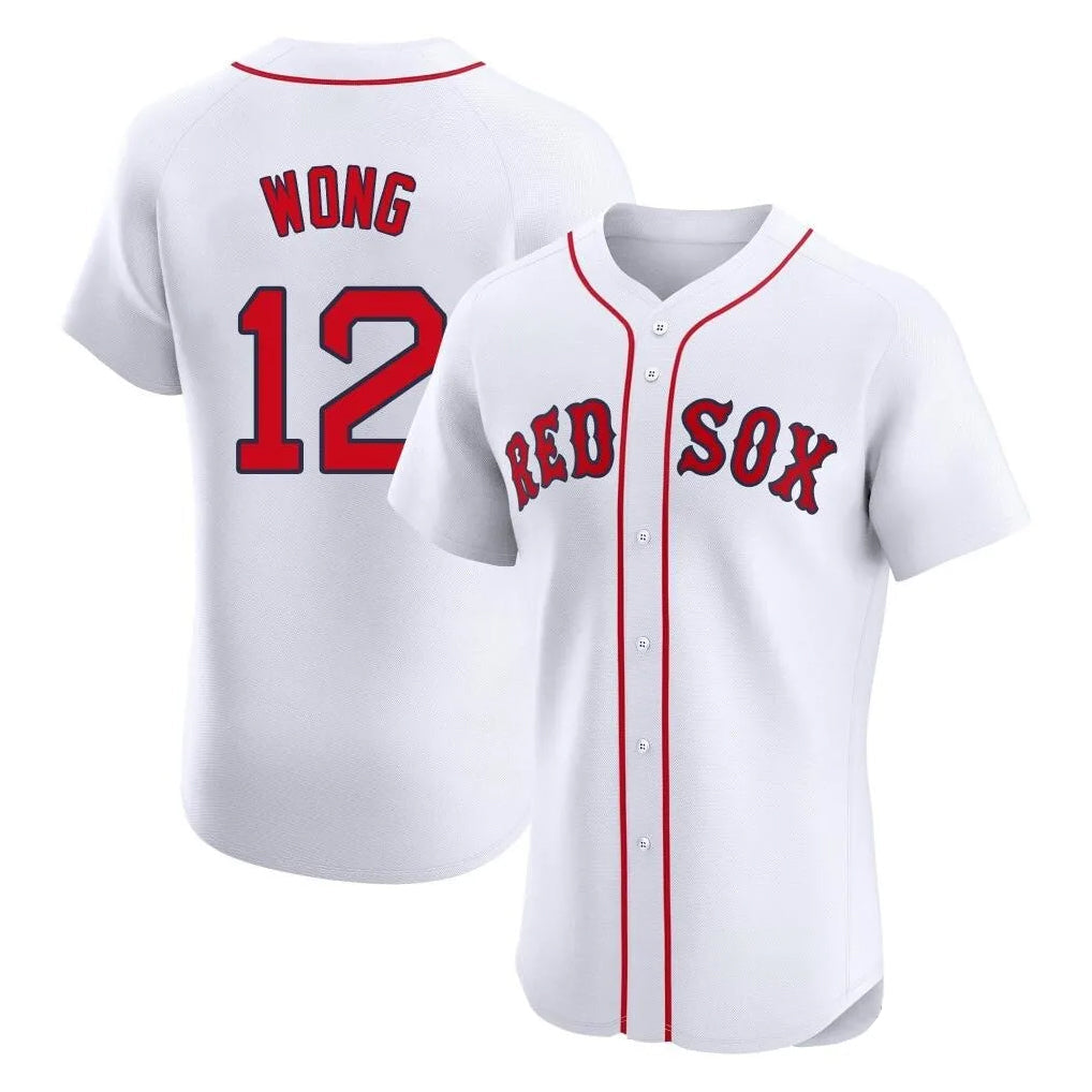Trusc B.Red Sox #12 Connor Wong Player White Limited Elite Home Game Stitched Jerseys