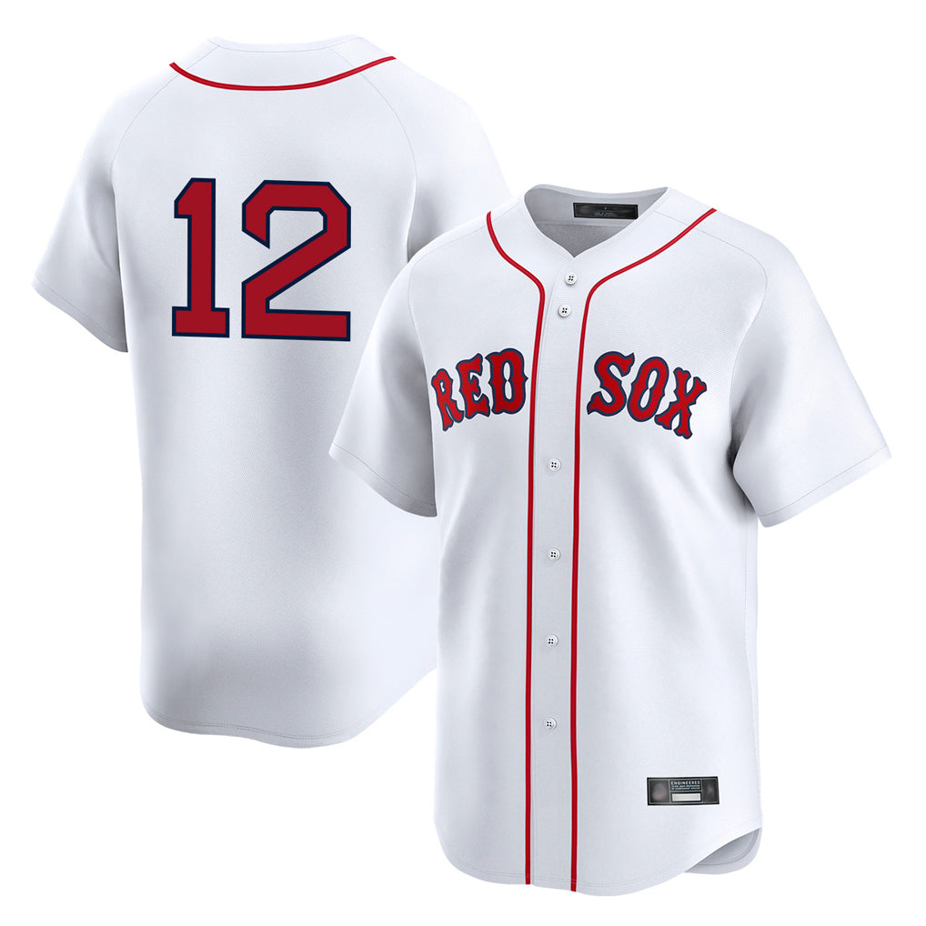 Trusc B.Red Sox #12 Connor Wong Player White Limited Home Game Stitched Jerseys