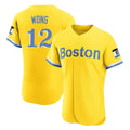 Trusc B.Red Sox #12 Connor Wong Player Yellow Limited Elite Home Game Stitched Jerseys