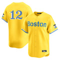 Trusc B.Red Sox #12 Connor Wong Player Yellow Limited Home Game Stitched Jerseys