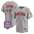 Trusc B.Red Sox #16 Jarren Duran Player Gray Road USA 250 Fourth of July Limited Home Game Stitched Jerseys