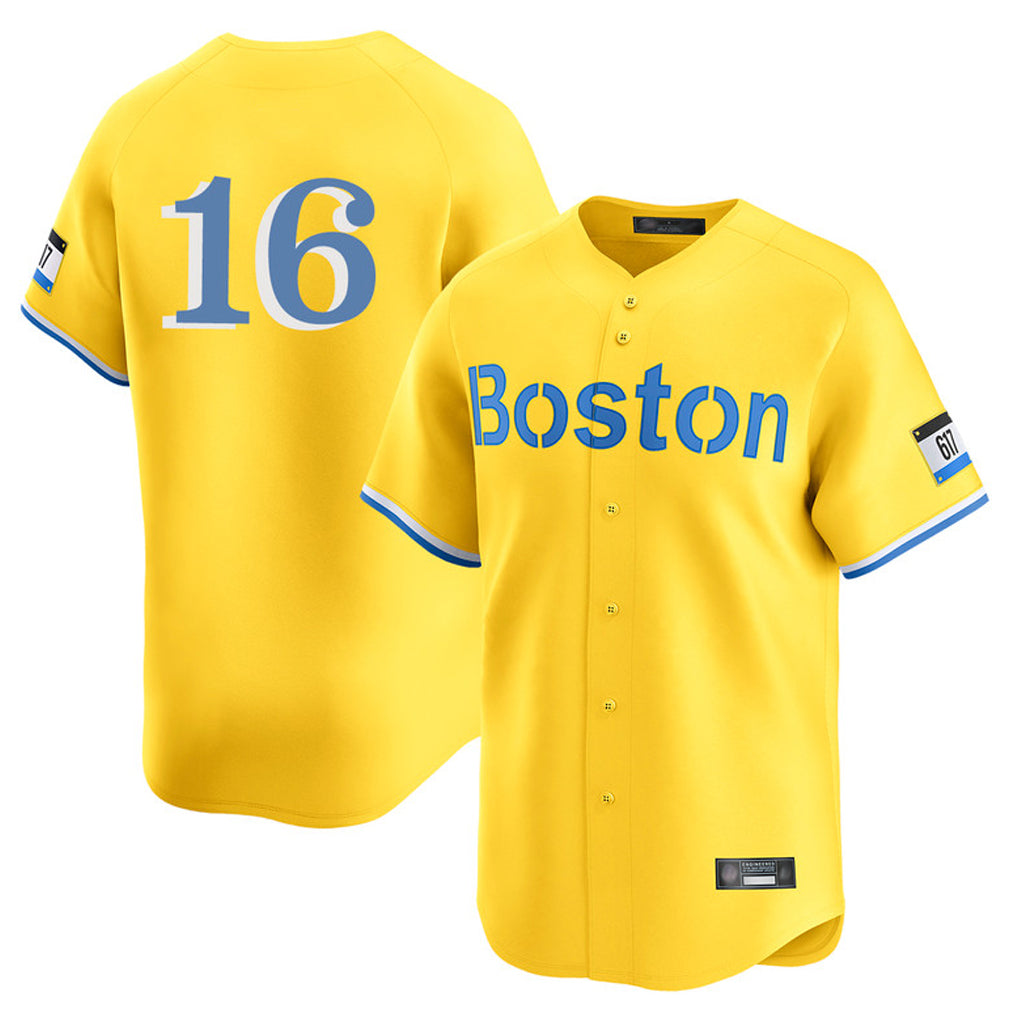 Trusc B.Red Sox #16 Jarren Duran Player Yellow Limited Home Game Stitched Jersey