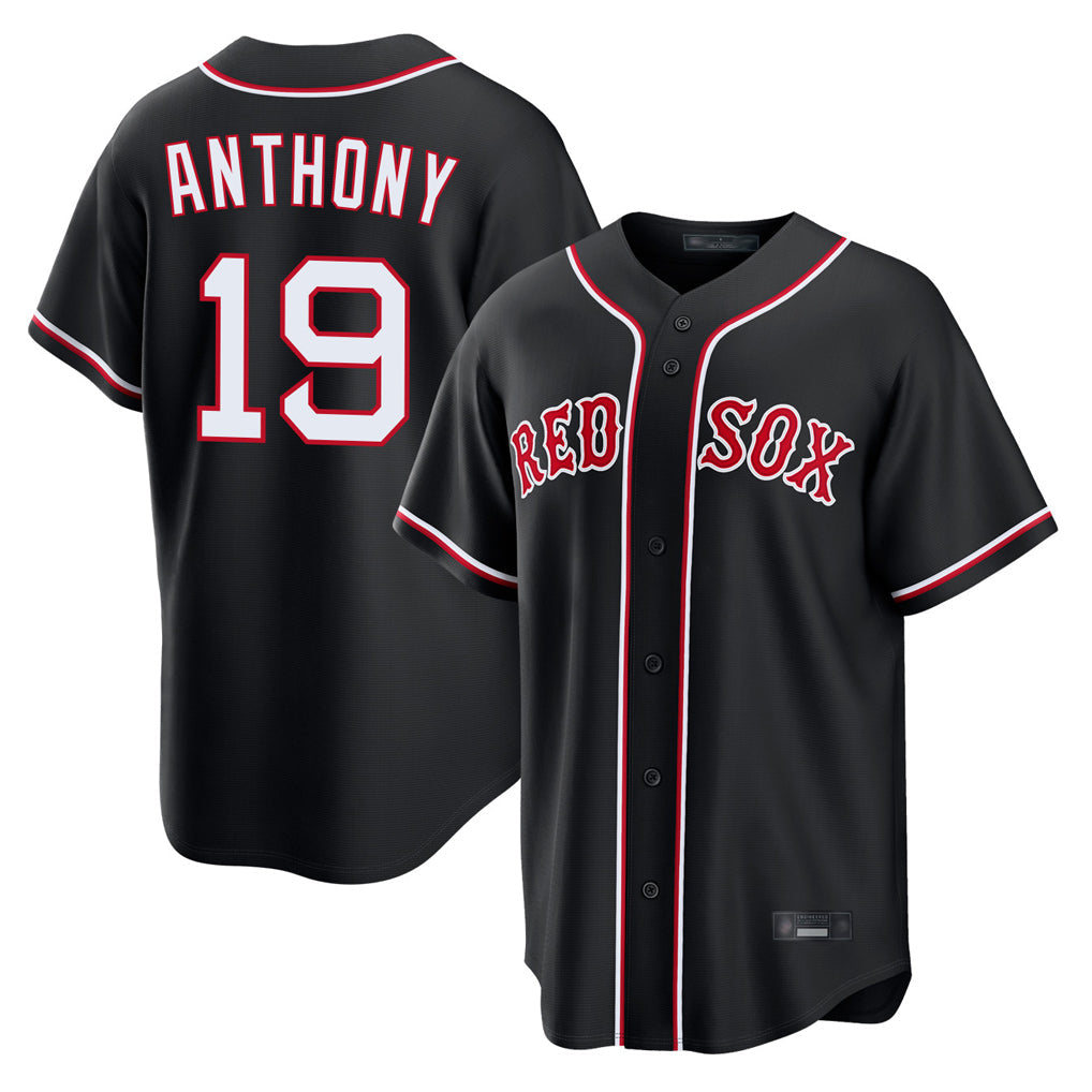 Trusc B.Red Sox #19 Roman Anthony Player Black Out Home Game Stitched Jerseys