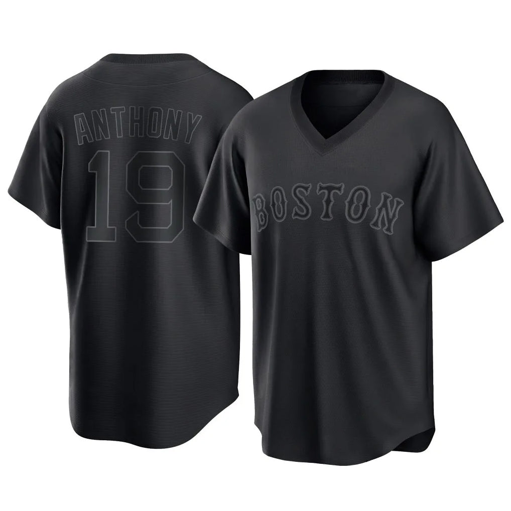 Trusc B.Red Sox #19 Roman Anthony Player Black T-shirt Home Game Stitched Jerseys