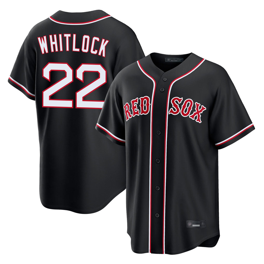 Trusc B.Red Sox #22 Garrett Whitlock Player Black Out Home Game Stitched Jerseys